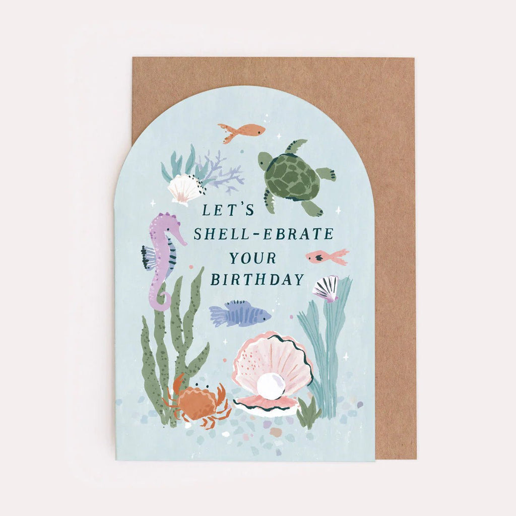 Sister Paper Co: Let's Shell - ebrate - Under The Sea Birthday Card - Acorn & Pip_Sister Paper Co