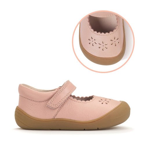 Start - Rite: Eva - Dusky Pink Leather Flowers - Acorn & Pip_Start Rite