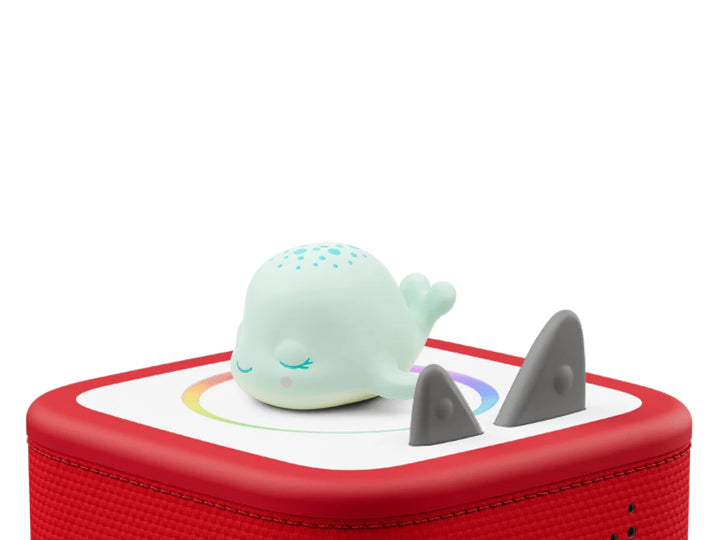 Sleepy Whale Tonie on red Toniebox
