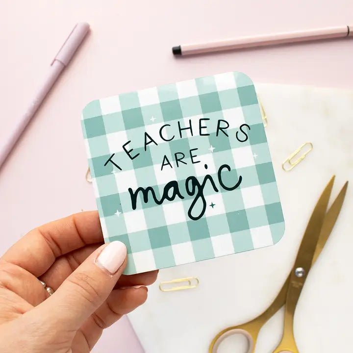 TreatBox: Coaster - Gingham Teachers are Magic - Acorn & Pip_TreatBox