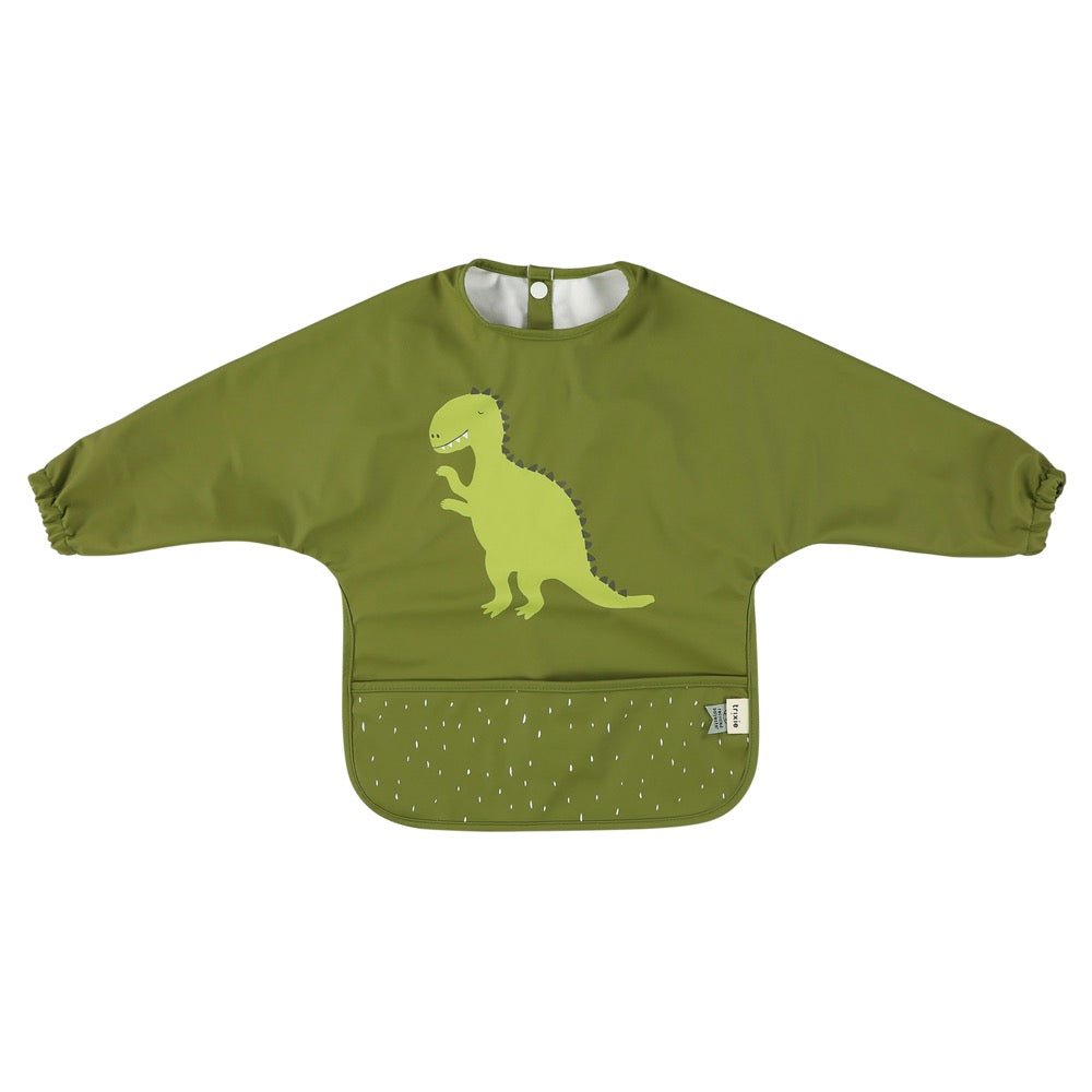 Trixie: Waterproof Long Sleeve Bib - Mr. Dino - Acorn & Pip_Trixie