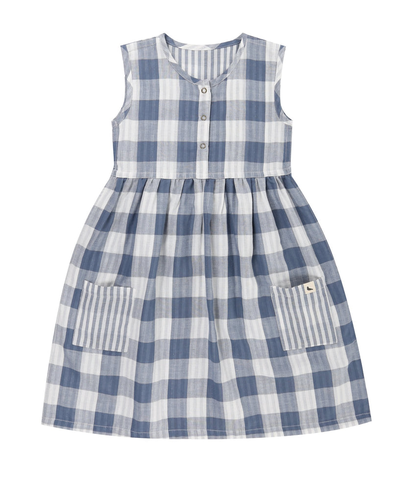 Turtledove London: Marine Check Easy Fit - Reversible Style Dress (with Pockets) - Acorn & Pip_Turtledove London
