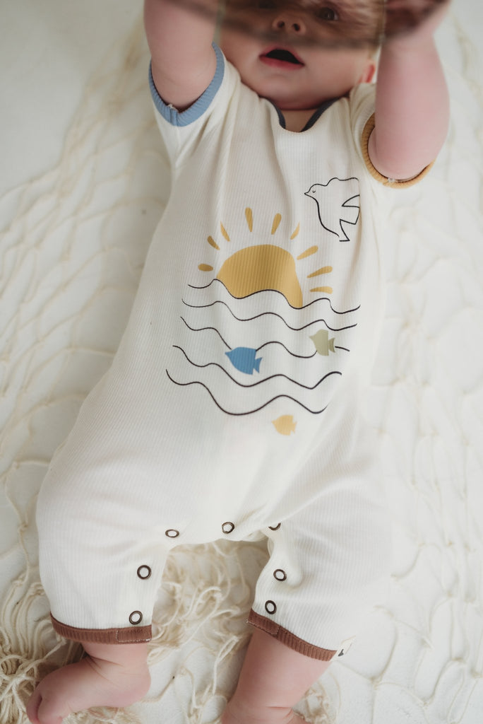 Turtledove London: Retro Rib Romper - Acorn & Pip_Turtledove London
