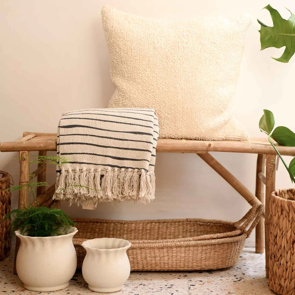 Bloomingville: Eia Throw, Nature, Recycled Cotton - Acorn & Pip_Bloomingville