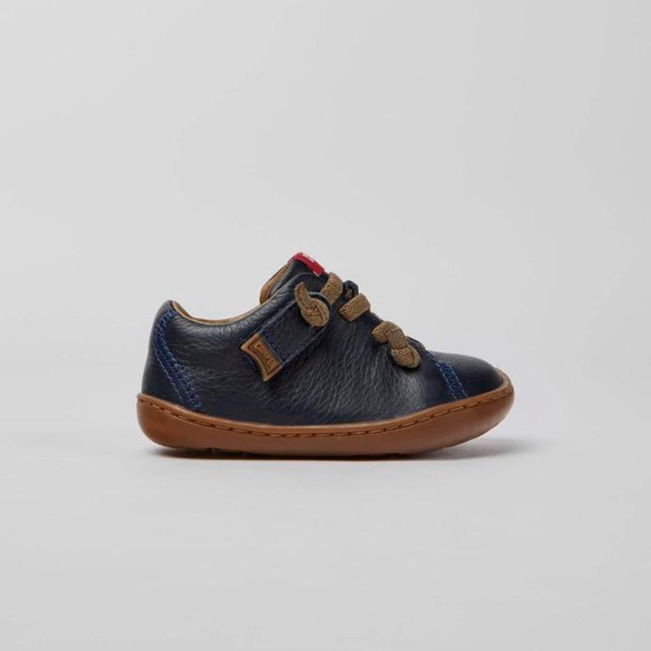 Camper: Peu Cami Kids Velcro Trainers - Navy Leather - Acorn & Pip_Camper
