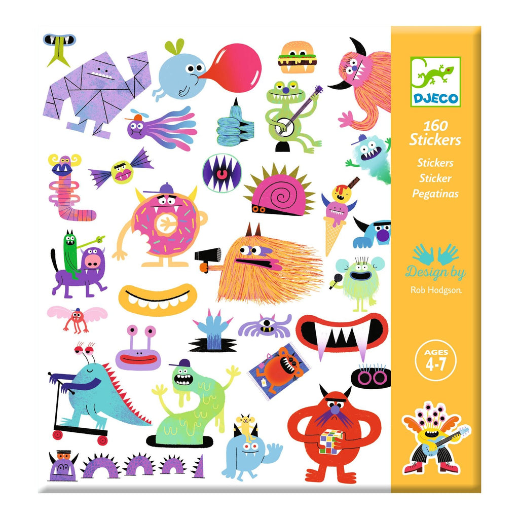 Djeco: 160 Sticker Pack - Monsters - Acorn & Pip_Djeco