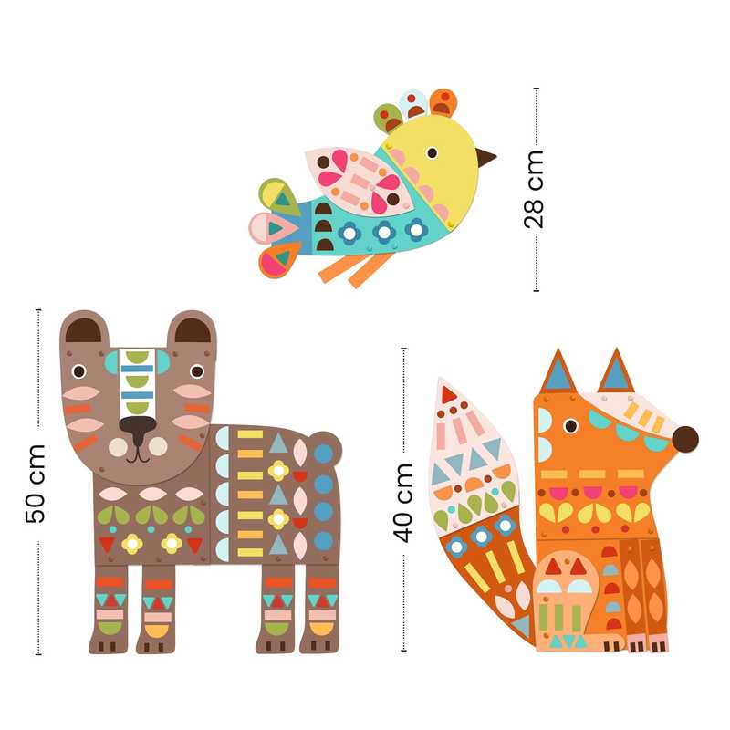 Djeco: Paper Create With Paper - 3 Giant Animals - Acorn & Pip_Djeco