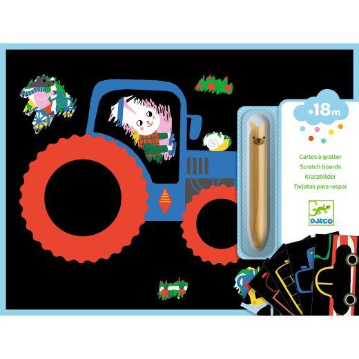 Djeco: Scratch Cards - Learning About Vehicles - Acorn & Pip_Djeco