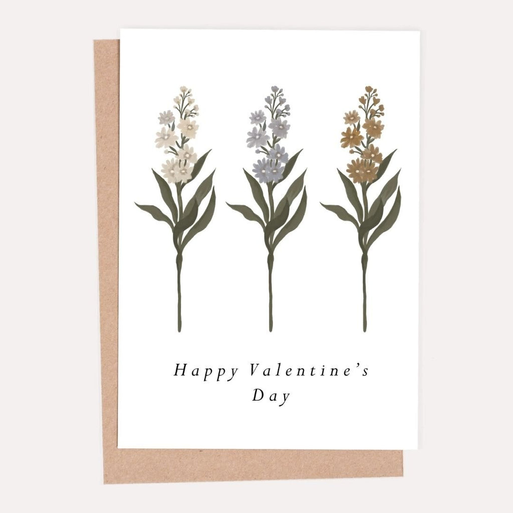 HeatherLucyJ Design: Classic Flowers Valentine's Greeting Card - Acorn & Pip_HeatherLucyJ Design
