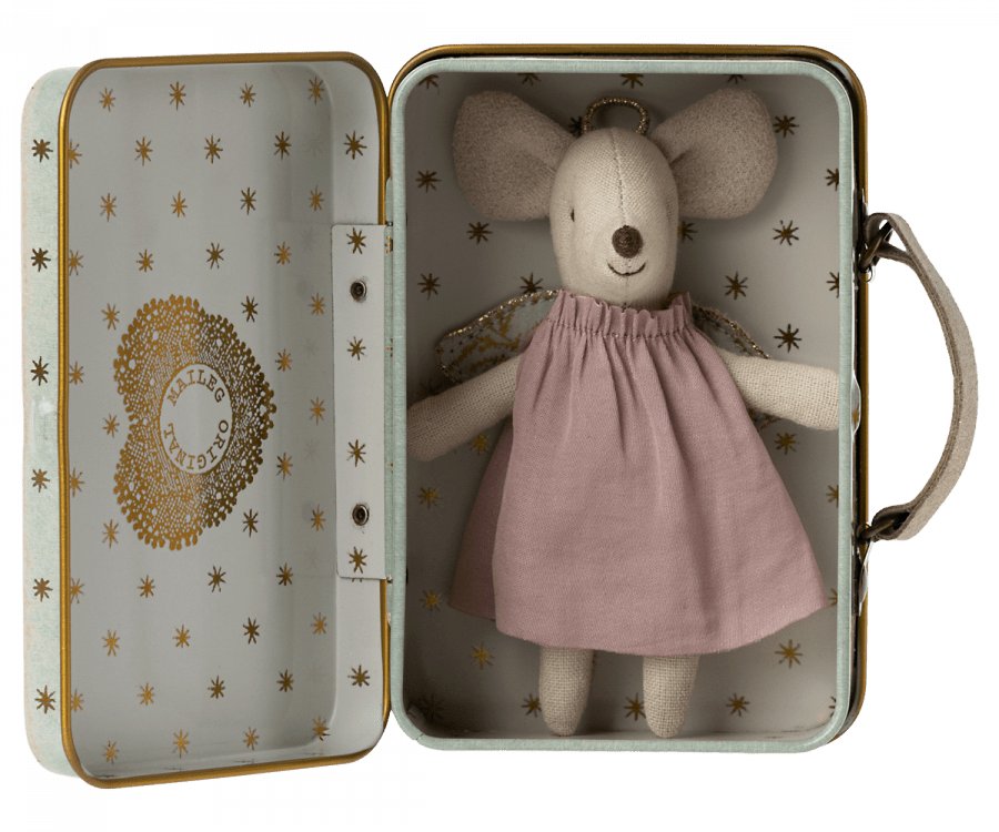 Maileg: Angel Mouse in A Suitcase - Acorn & Pip_Maileg
