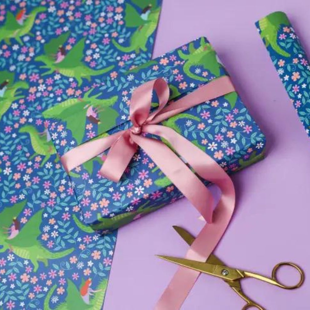 Mifkins: Princess & Dragon Gift Wrap Sheet - Acorn & Pip_Mifkins