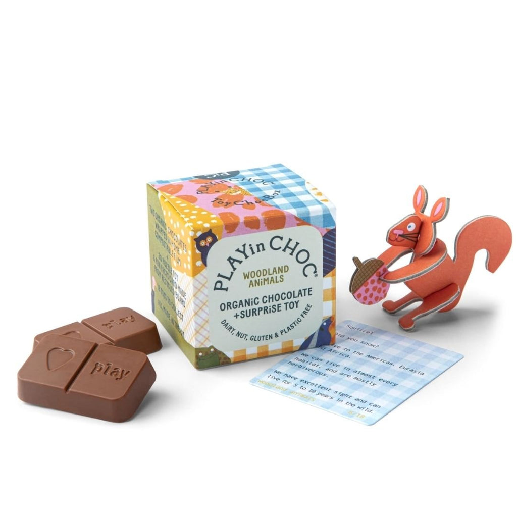 Play In Choc: Organic Chocolate & Surprise Toy - Woodland Animals - Acorn & Pip_Play In Choc