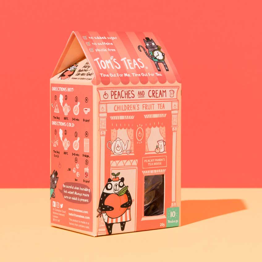 Tom's Teas Peaches and Cream Children's Fruit Tea Acorn & Pip